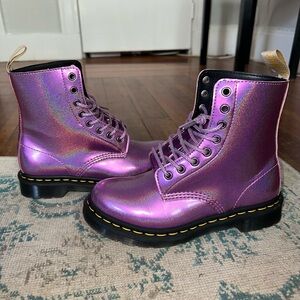 Dr Martens 1460 Pascal pink purple holographic iridescent size 7